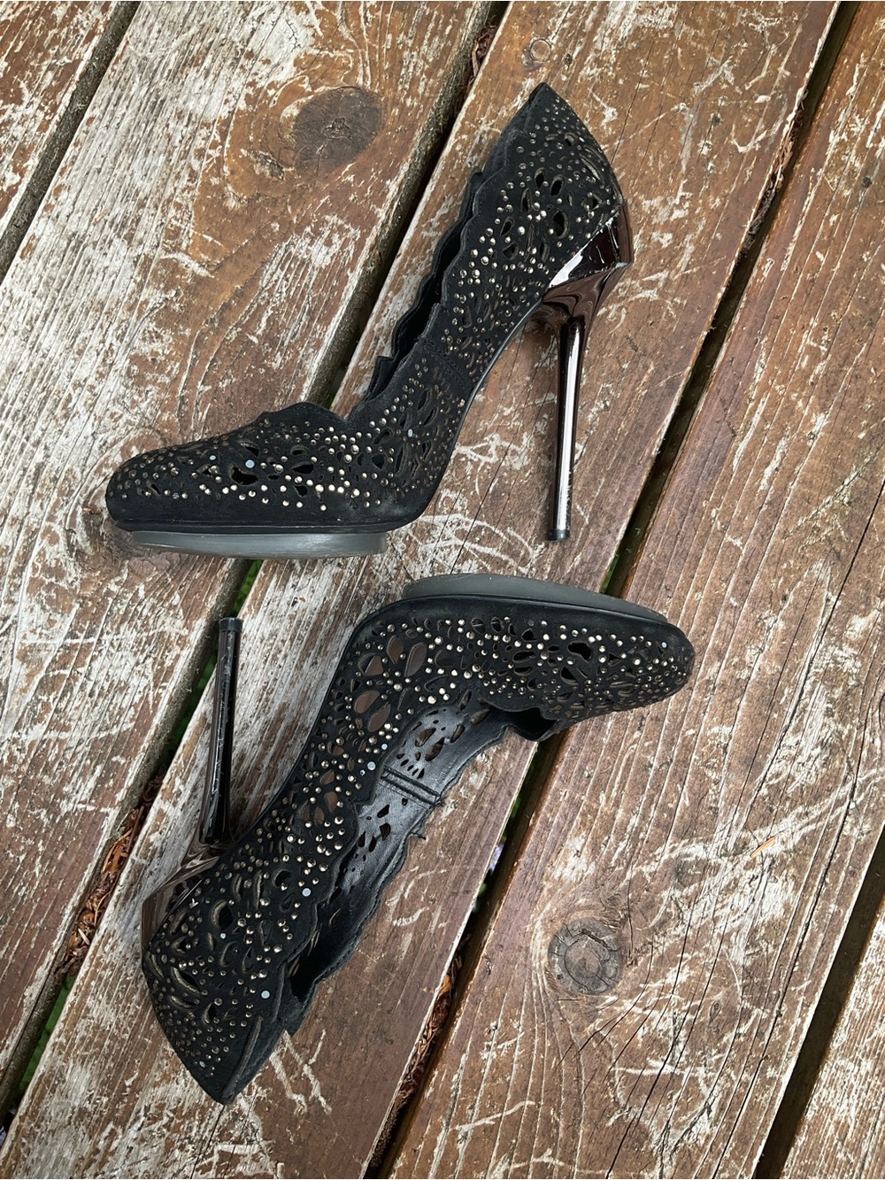 BCBGMaxAzria Rhinestone Heels - Picture 7 of 10